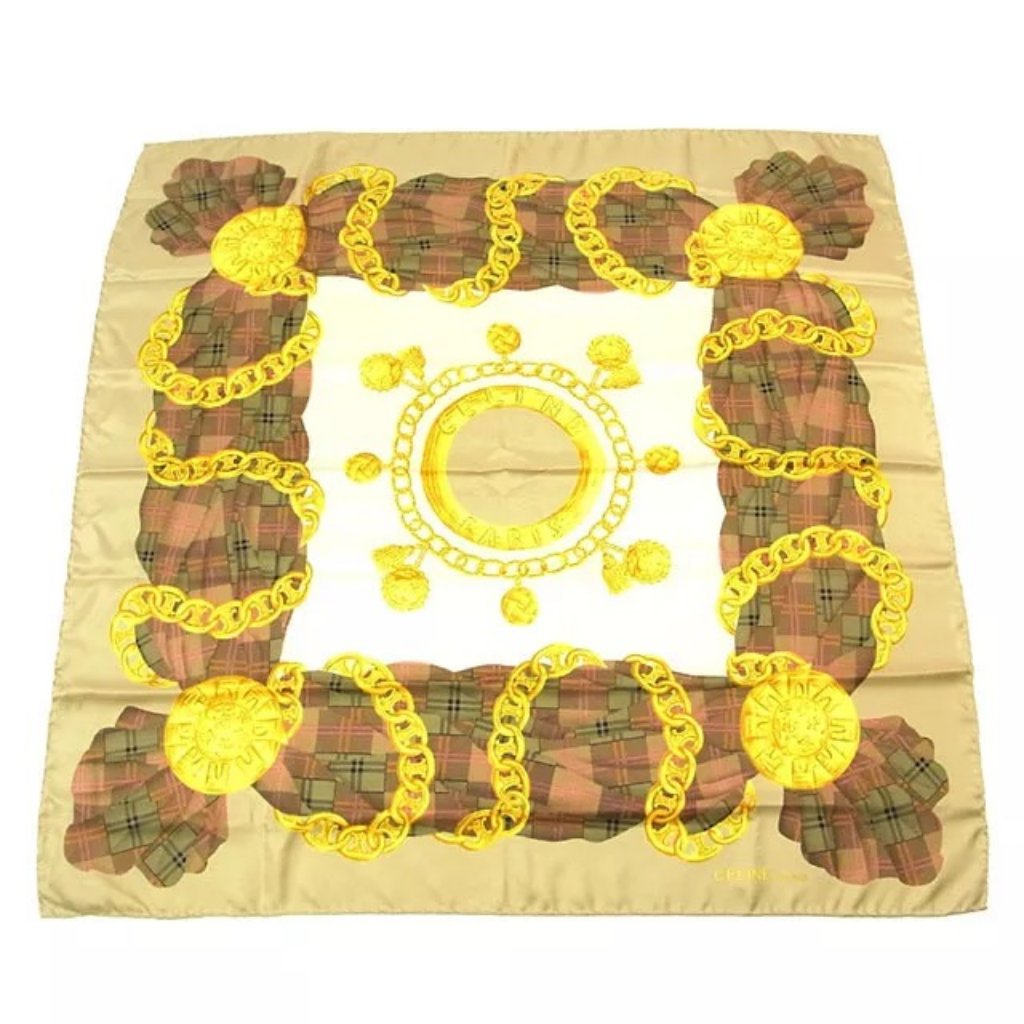 Celine Scarf Beige Gold Woman Authentic Used Y1964